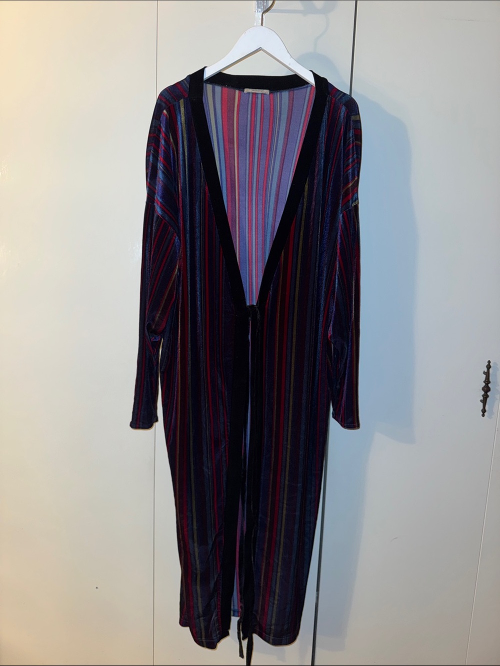 Velvet Striped Long Robe